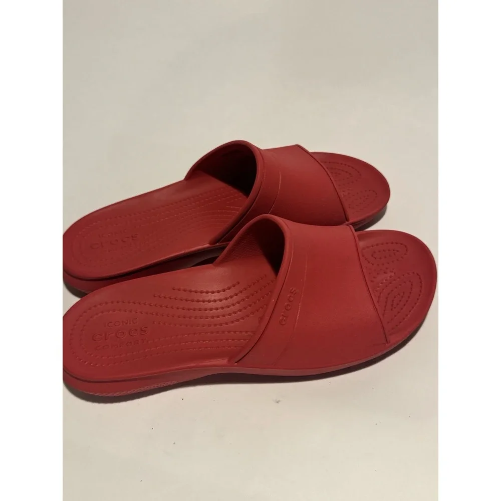 Crocs Slides Red Mens 9 Womens 11